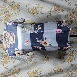 Floral scoop neckline shirt